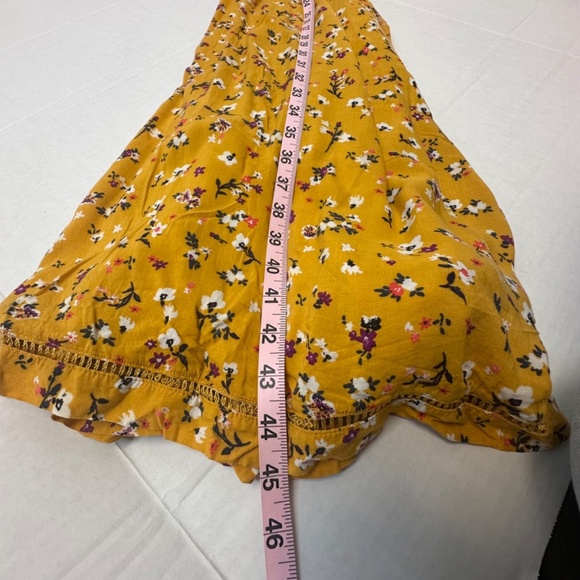 Cooperative Cindy Mustard Yellow Floral Midi Dress with Open Back size:4 - Picture 11 of 11